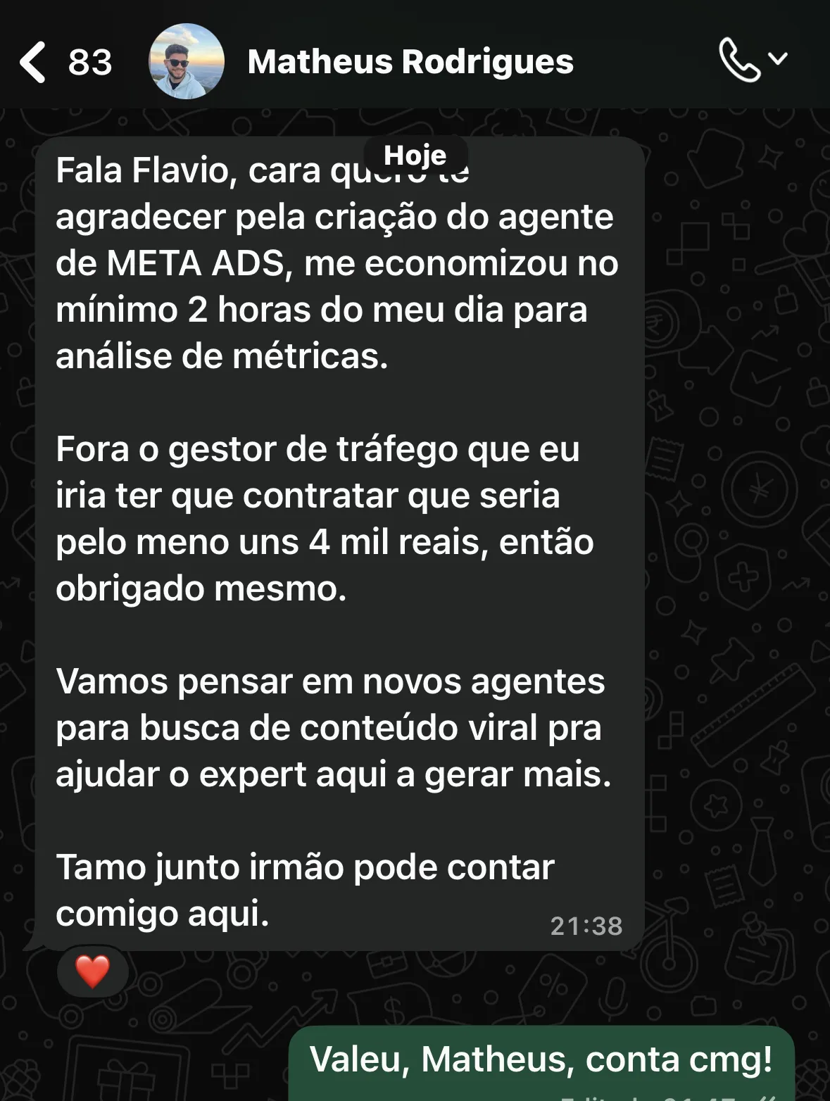 Depoimento de Matheus Rodrigues